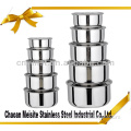 10 pcs stainless steel cookware with lid